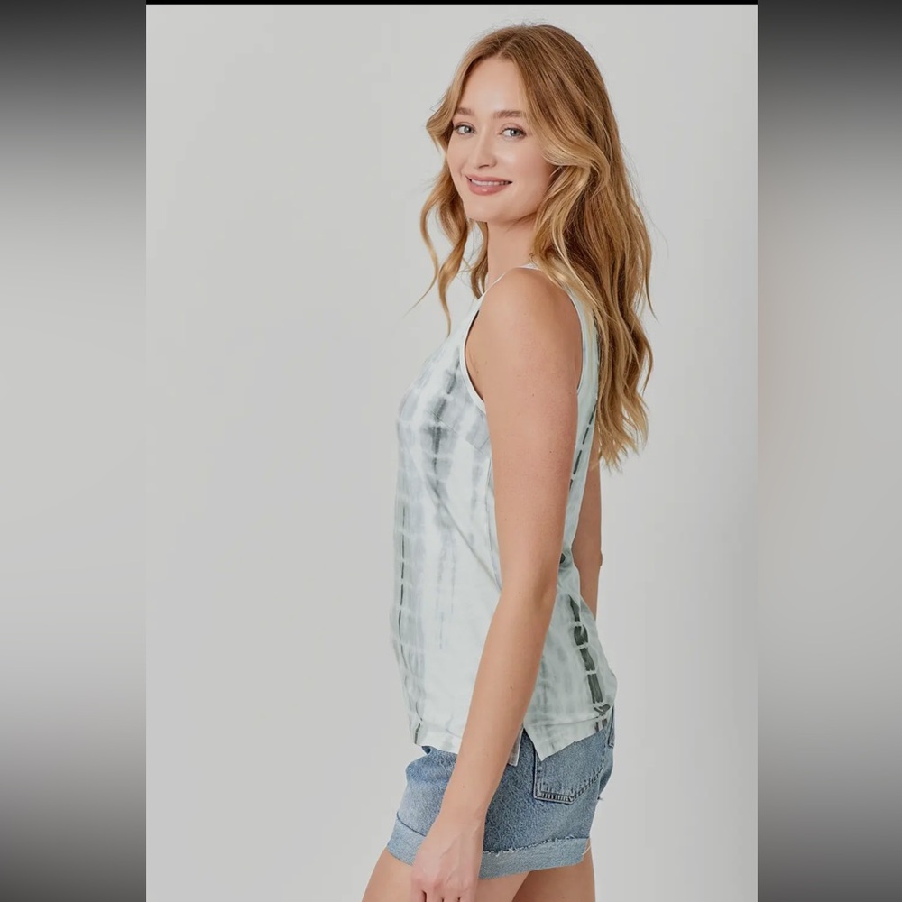 803. Mystree Tie Dye Gray Charcoal Tank Top New Item NWT - Picture 5 of 6